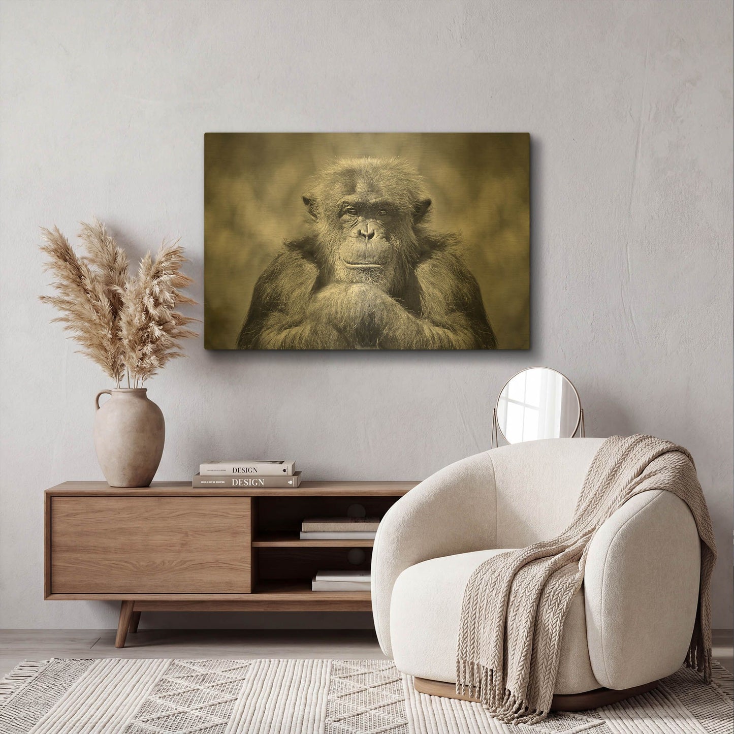 'Chimp' By SD Smart Gold Metal Wall Art