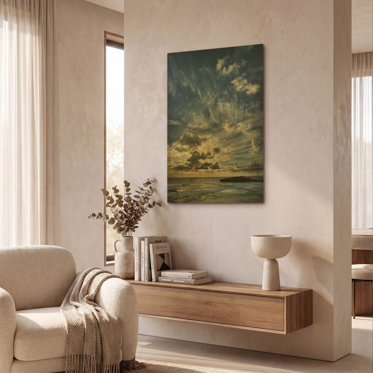 'Cloud Evolution' By SD Smart Gold Metal Wall Art
