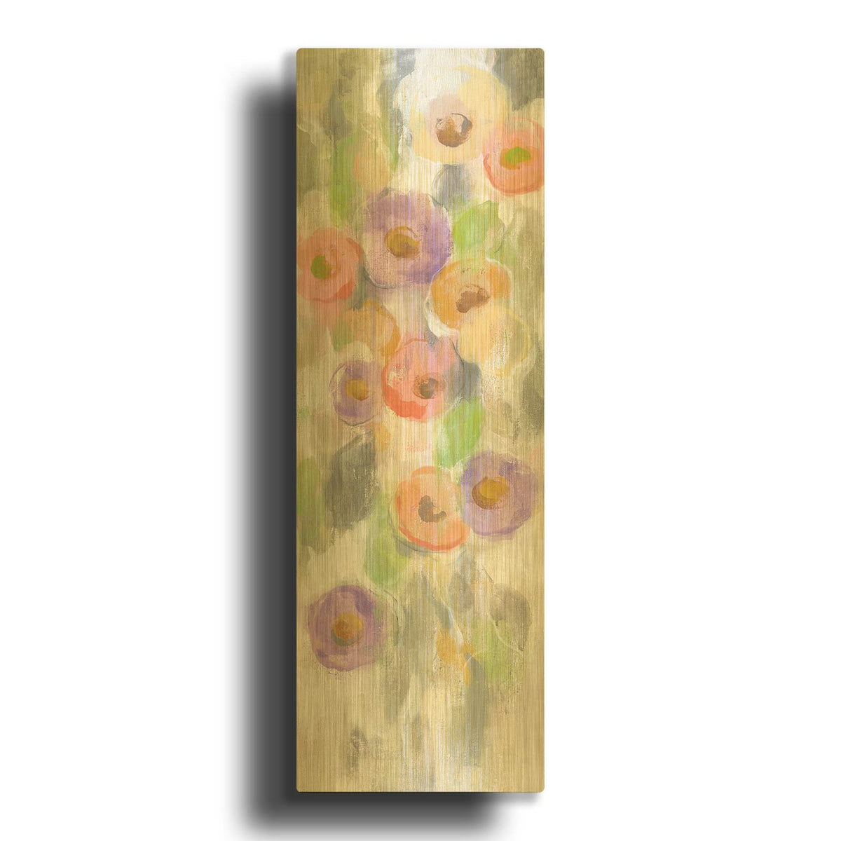 'Dreamy Flowers I' By Silvia Vassileva Gold Metal Wall Art