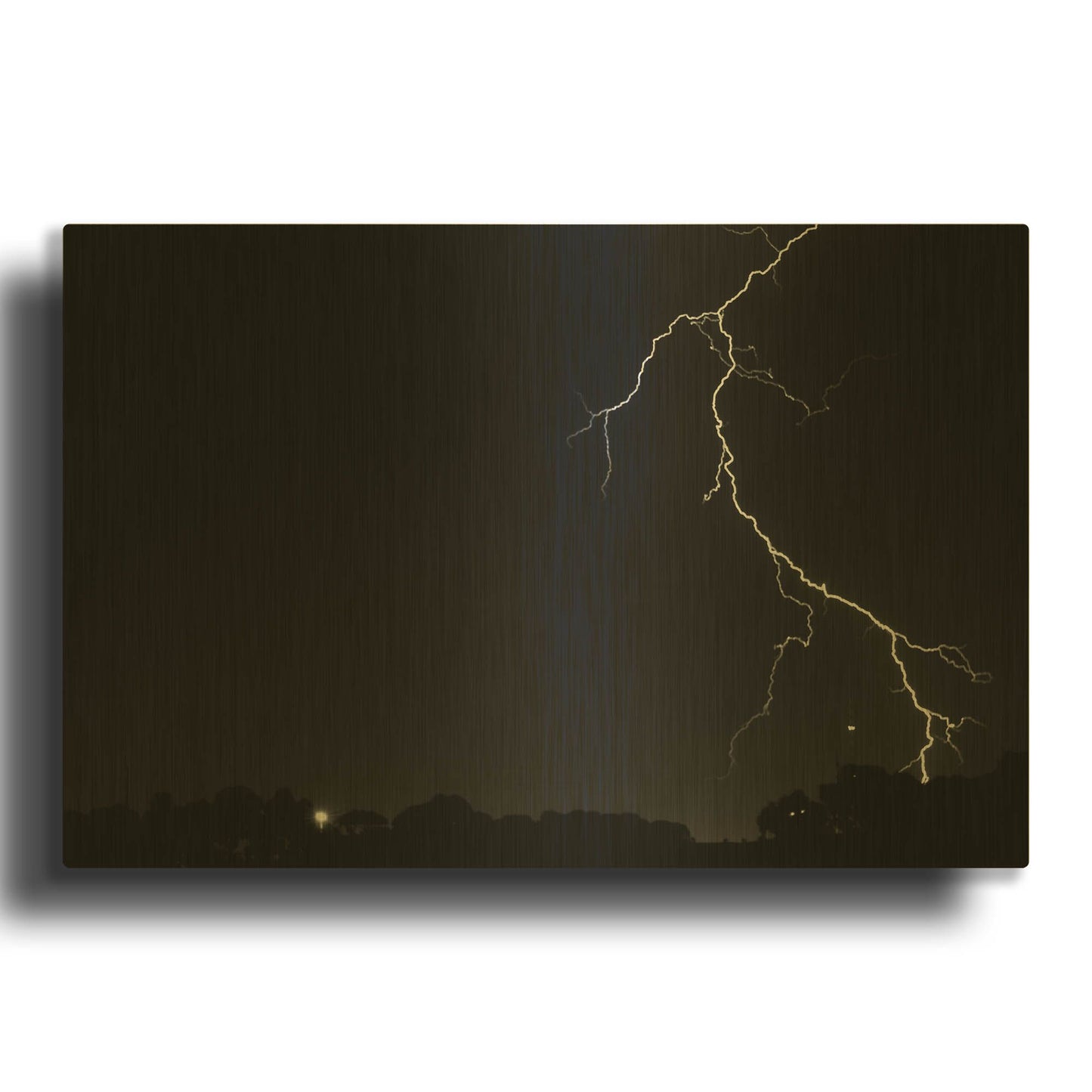 'Lightning Crashes' By SD Smart Gold Metal Wall Art
