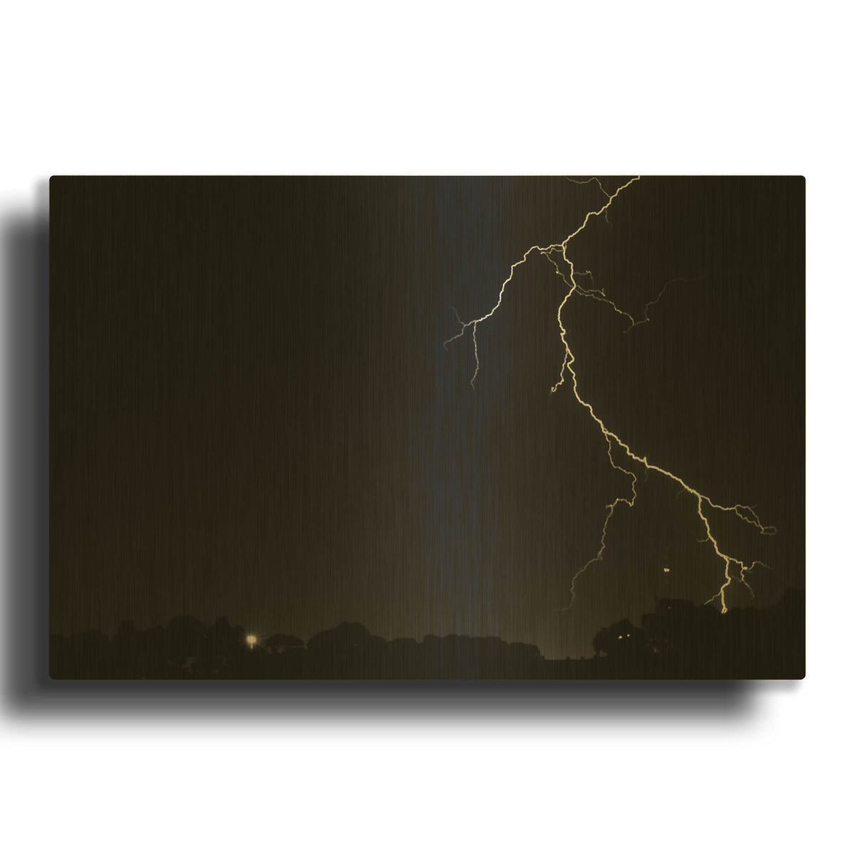'Lightning Crashes' By SD Smart Gold Metal Wall Art