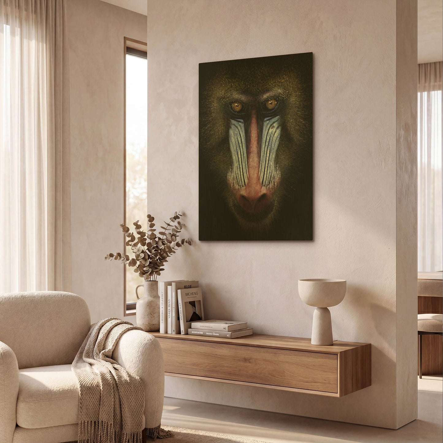 'Mandrill' By SD Smart Gold Metal Wall Art