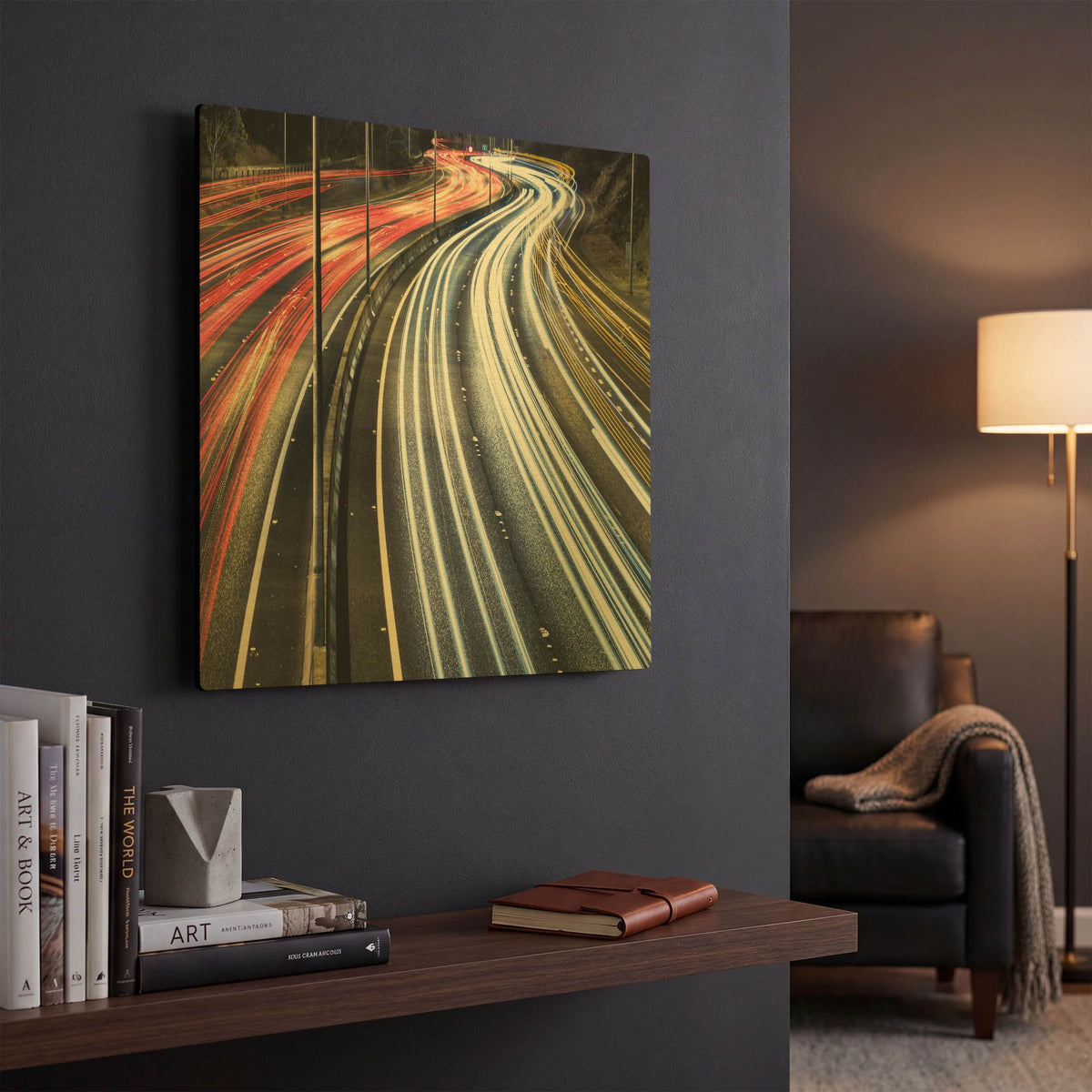 'Lines And Curves' By SD Smart Gold Metal Wall Art