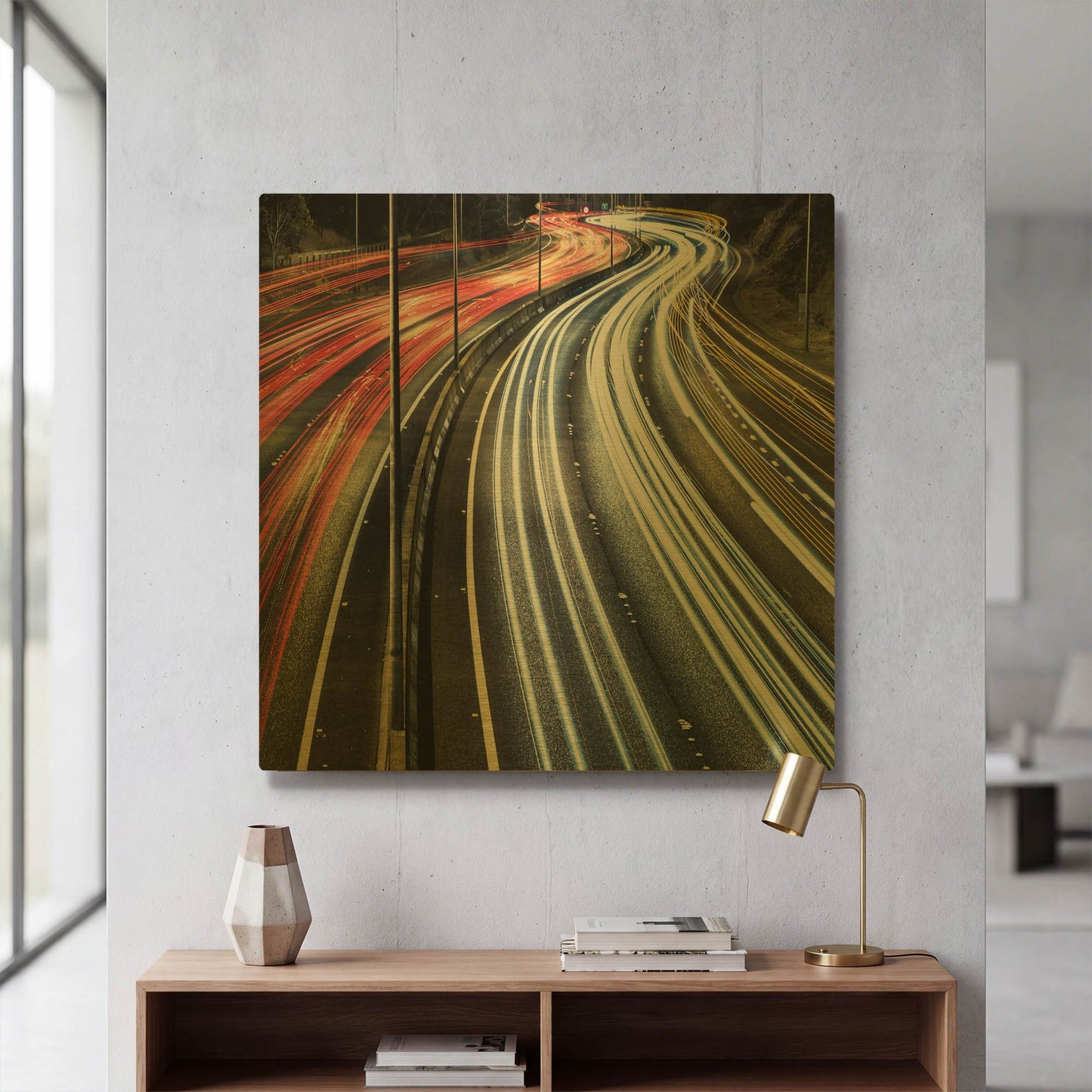 'Lines And Curves' By SD Smart Gold Metal Wall Art