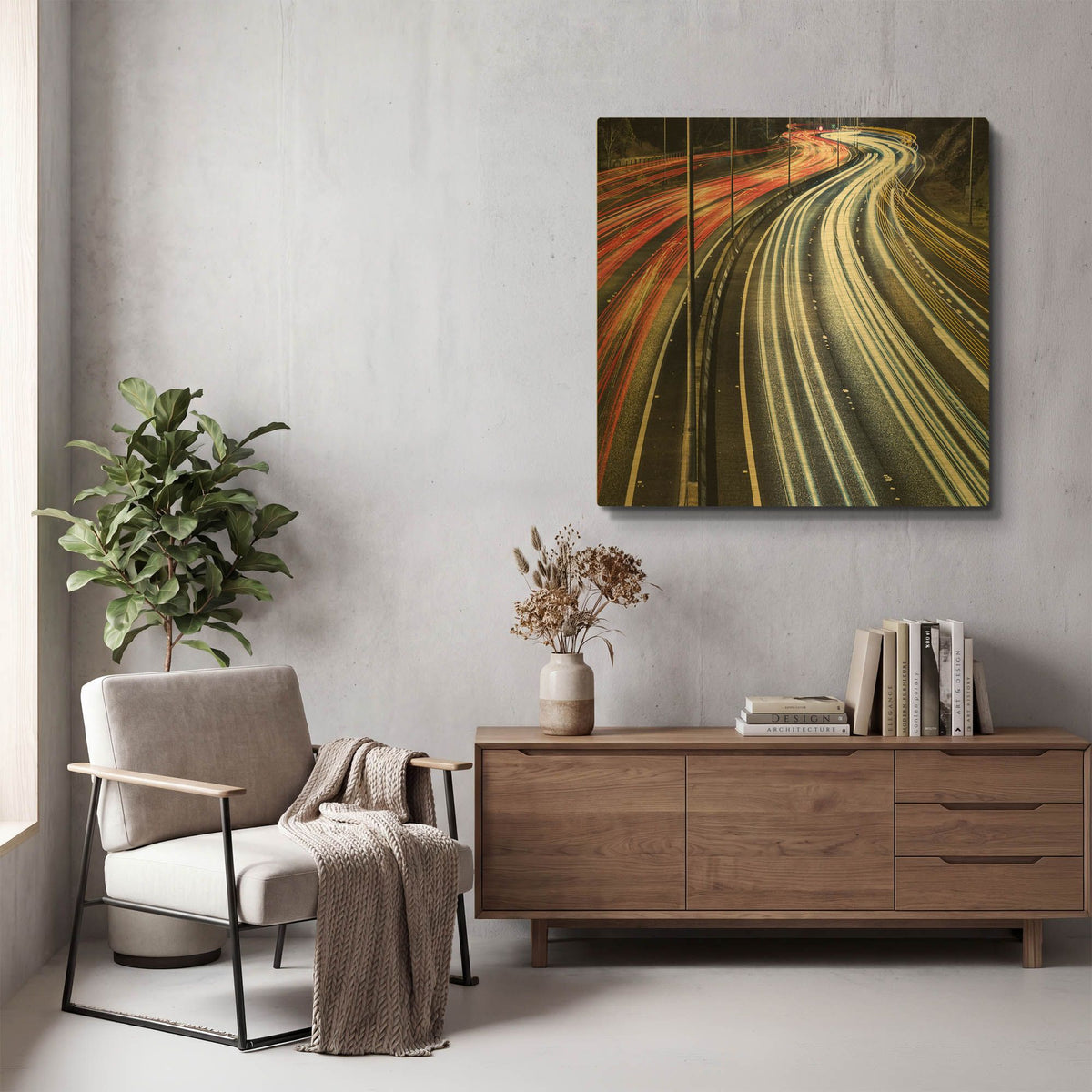 'Lines And Curves' By SD Smart Gold Metal Wall Art