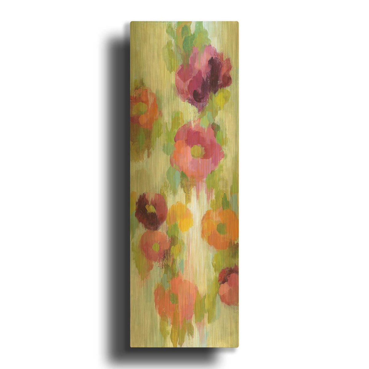 'Coral and Emerald Garden III' By Silvia Vassileva Gold Metal Wall Art