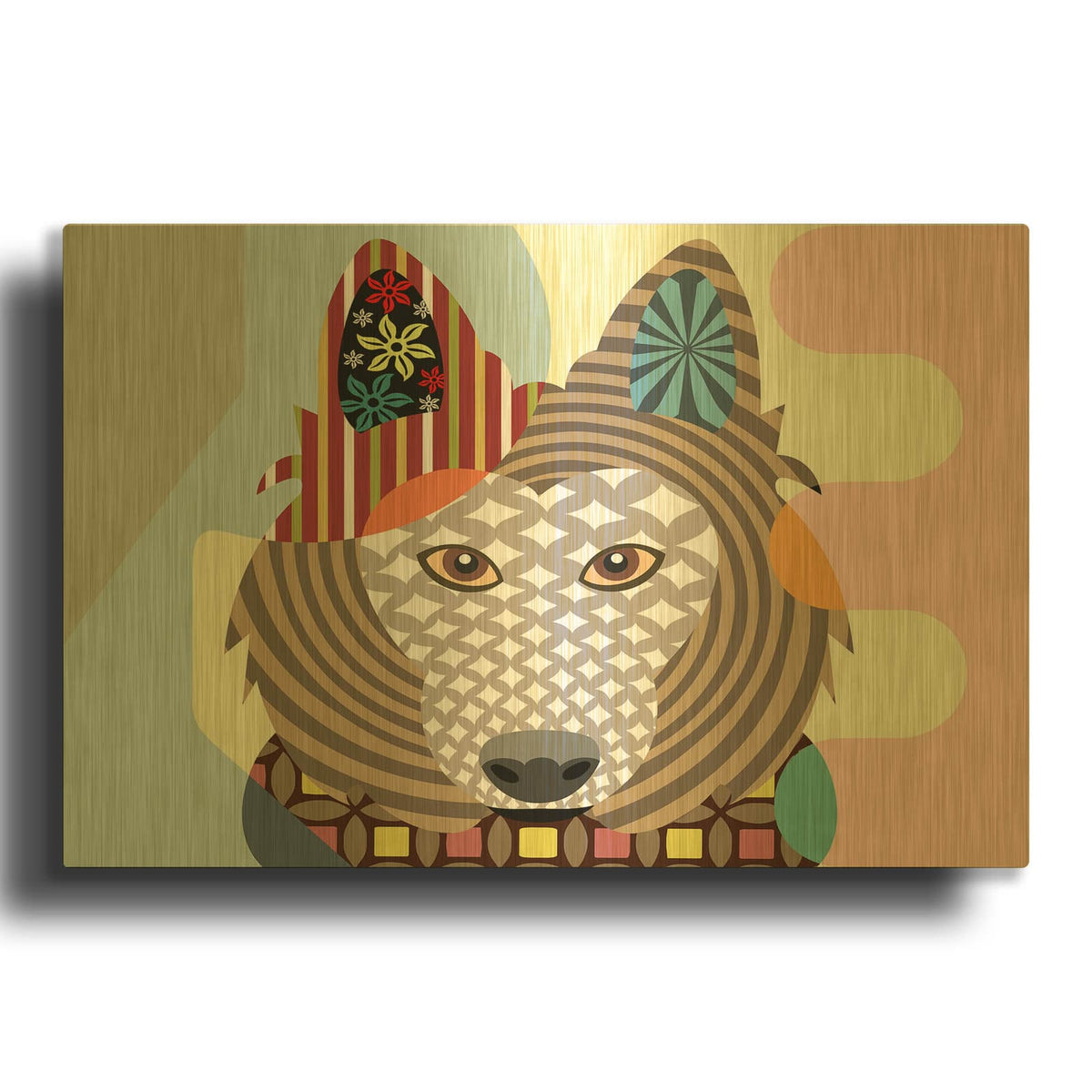 'Belgian Sheepdog' By Lanre Adefioyue Gold Metal Wall Art