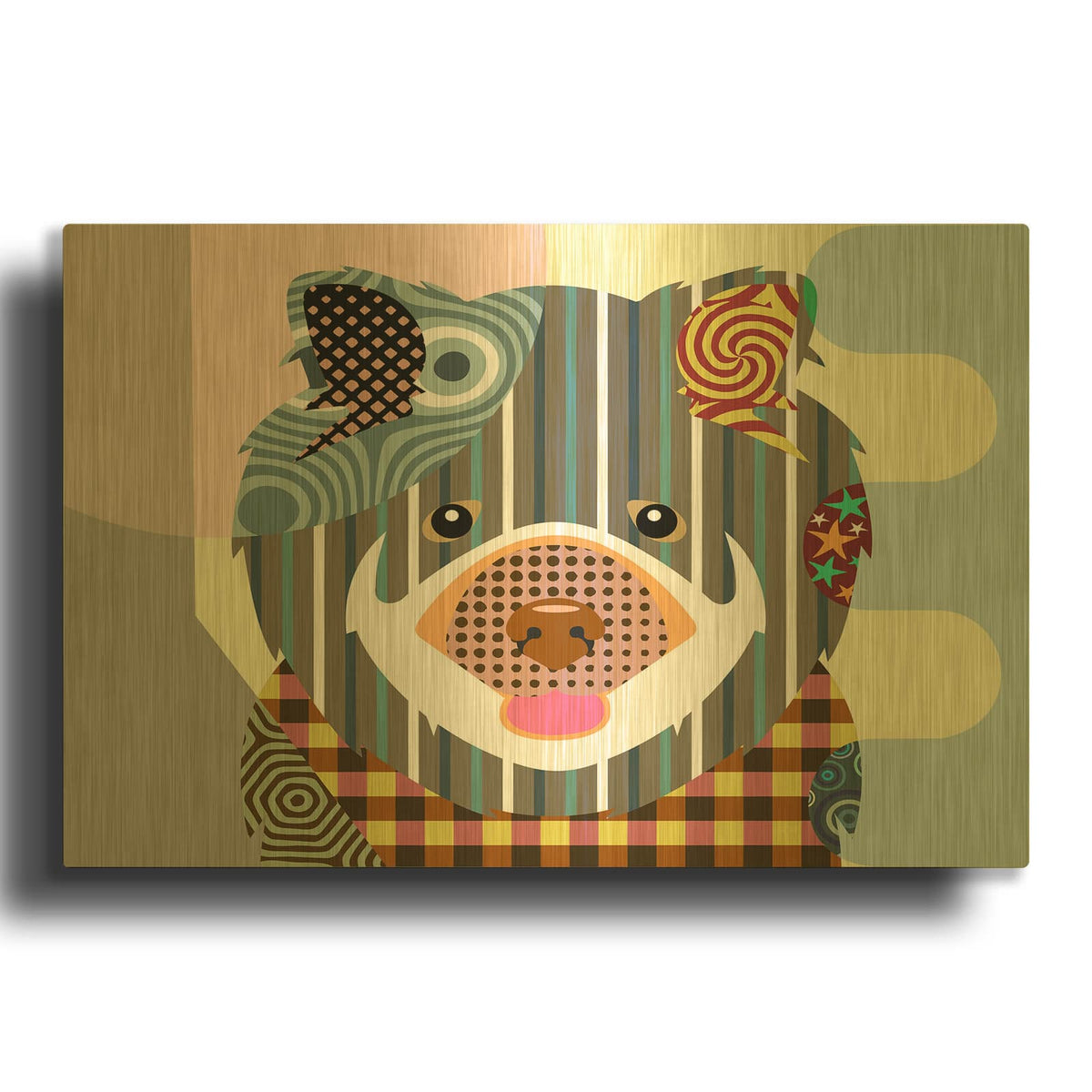 'Chow Chow' By Lanre Adefioyue Gold Metal Wall Art