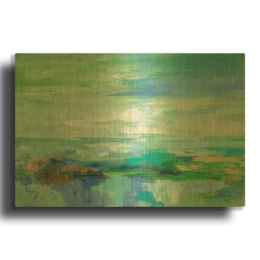'Emerald Bay' By Silvia Vassileva Gold Metal Wall Art