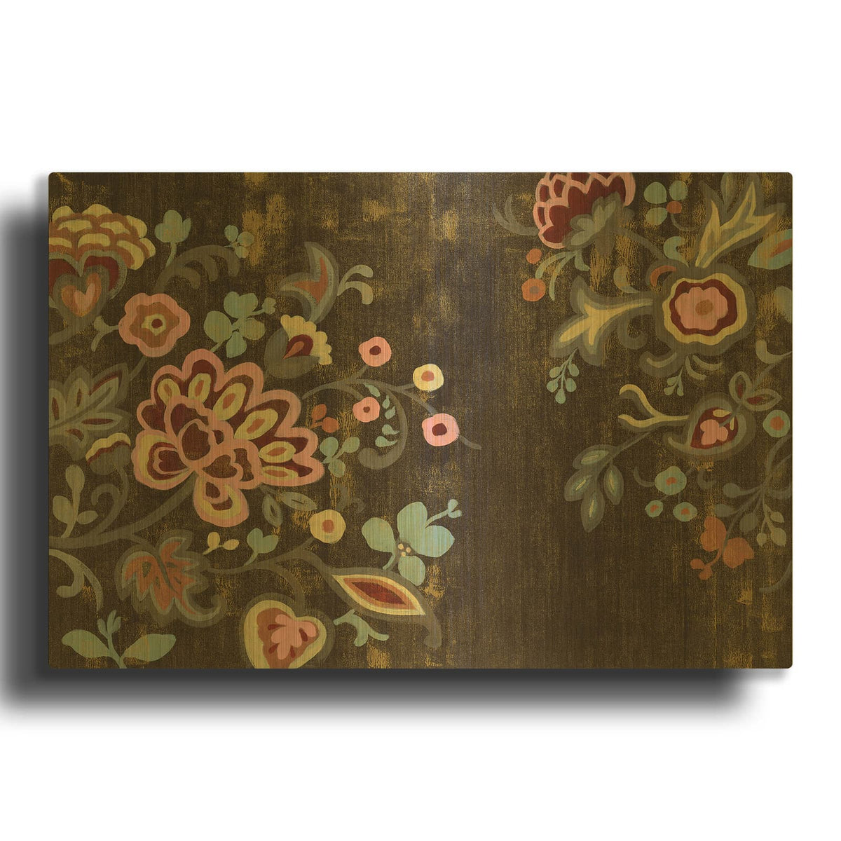 'Decorative Paisley' By Silvia Vassileva Gold Metal Wall Art