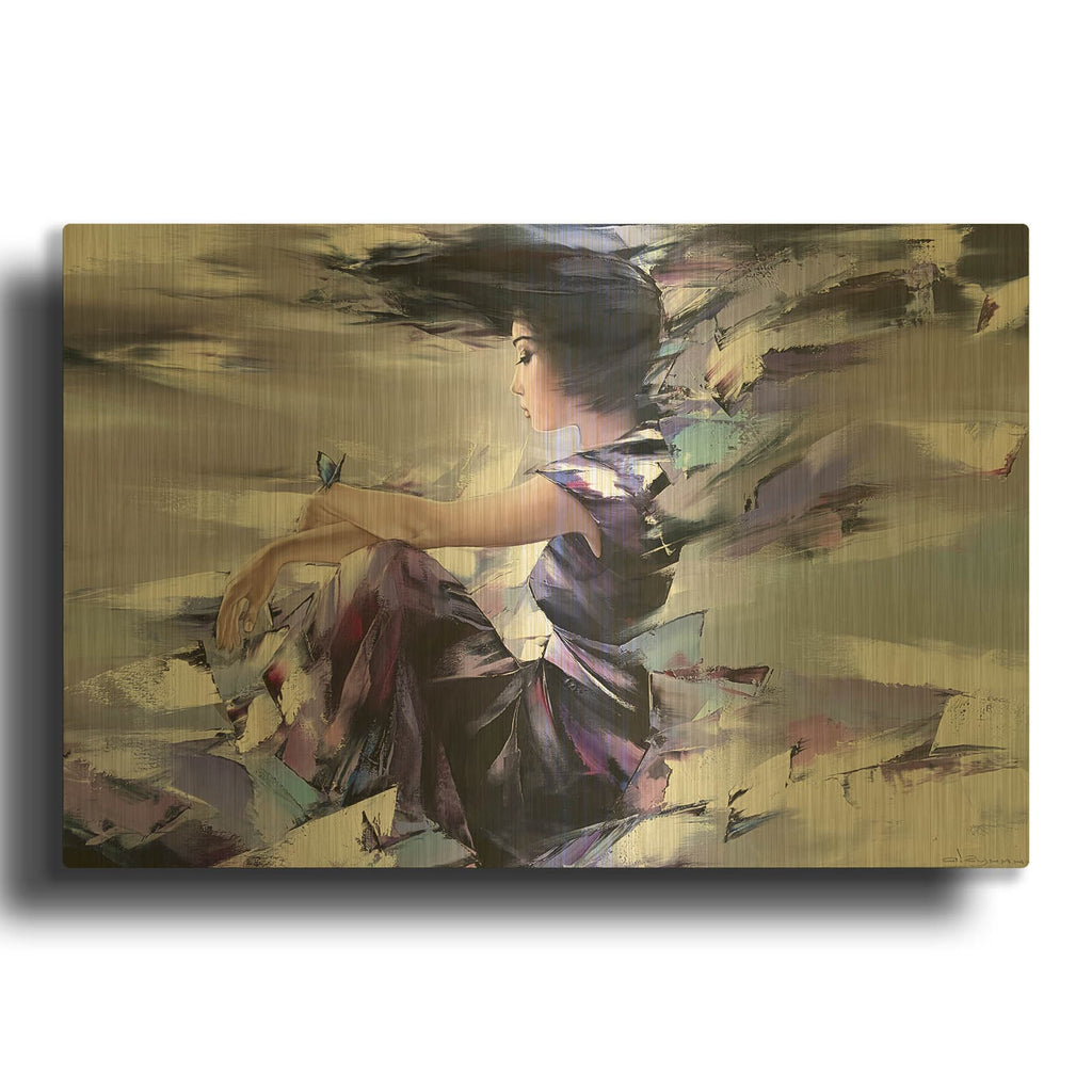 'Waiting' By Alexander Gunin Gold Metal Wall Art