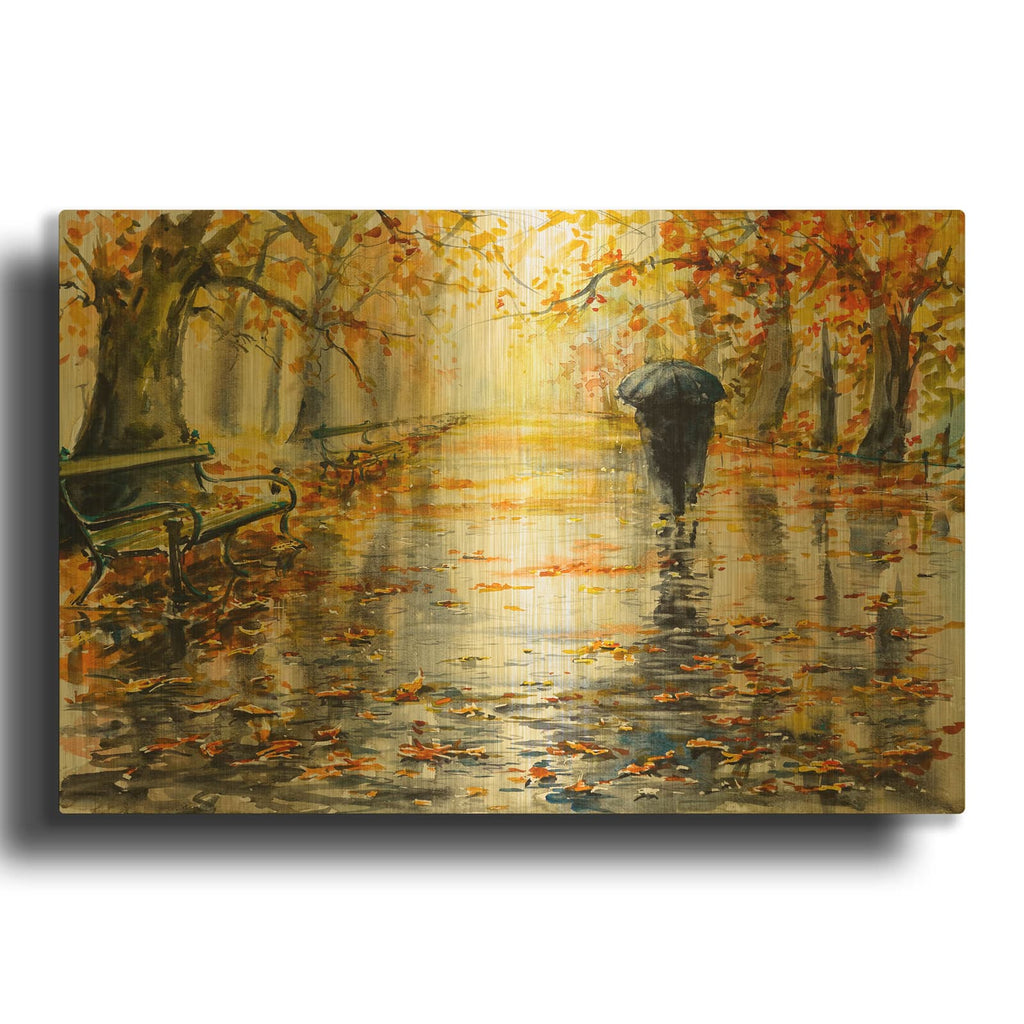 'Autumn Walk' By Luxe Gold Metal Wall Art