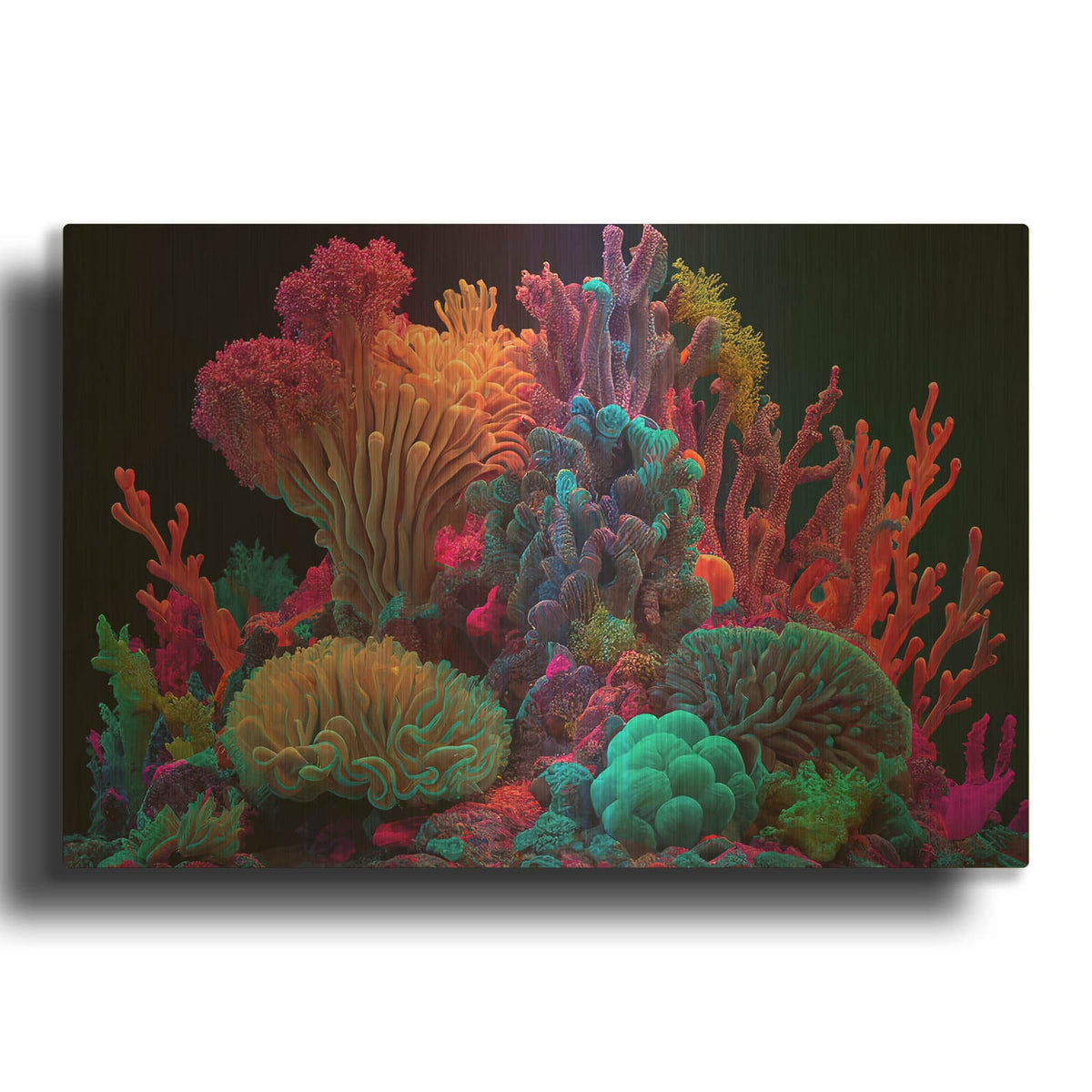 'Colorful Corals' By Luxe Gold Metal Wall Art