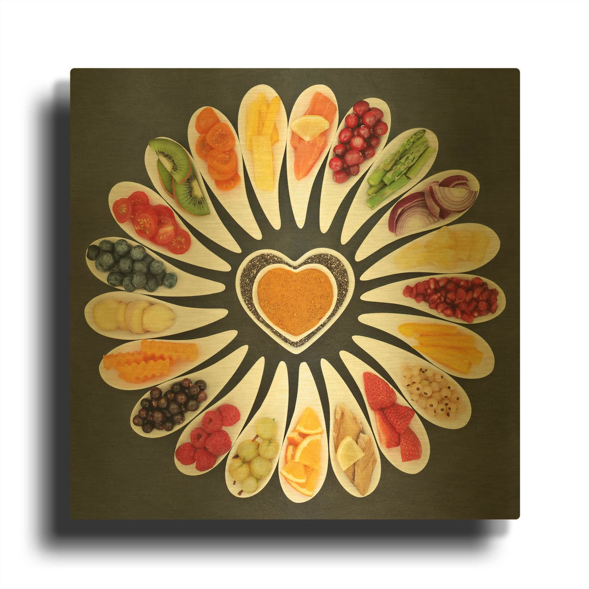 'Eat Your Fruit and Veggies' By Luxe Gold Metal Wall Art