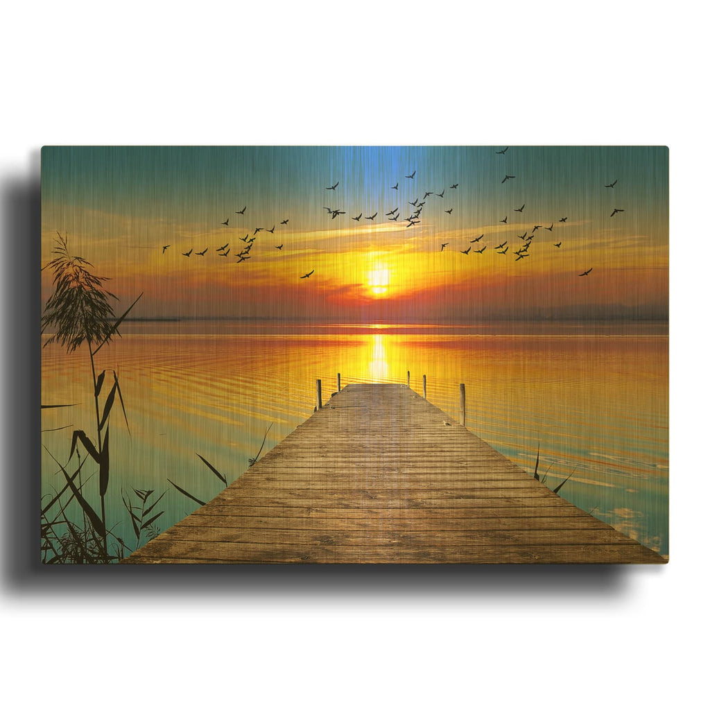 'Fishing Time' By Luxe Gold Metal Wall Art