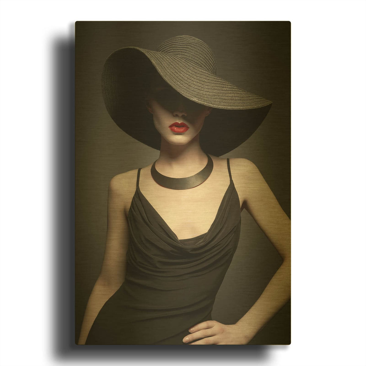 'Lady in Black 2' By Luxe Gold Metal Wall Art
