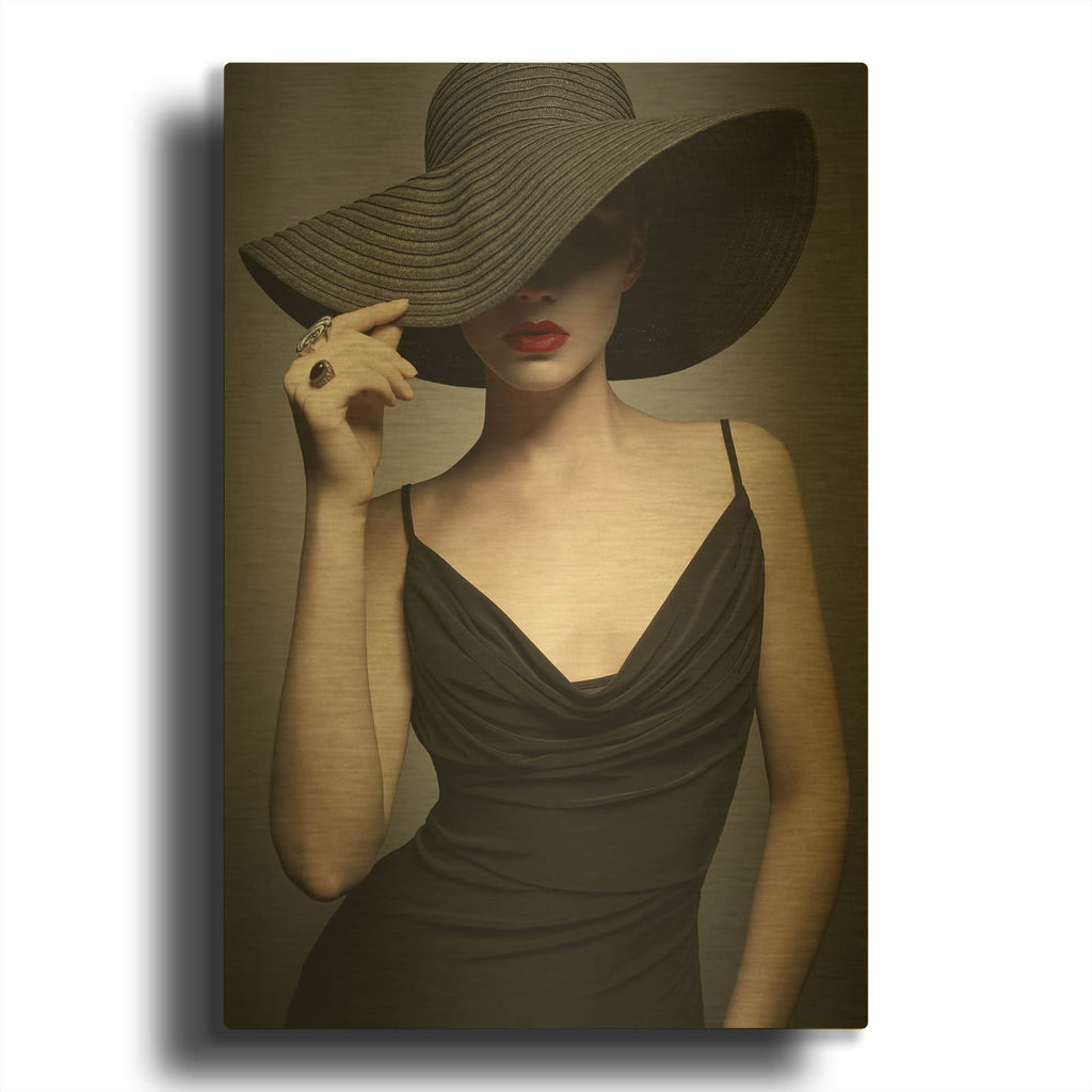 'Lady in Black 3' By Luxe Gold Metal Wall Art
