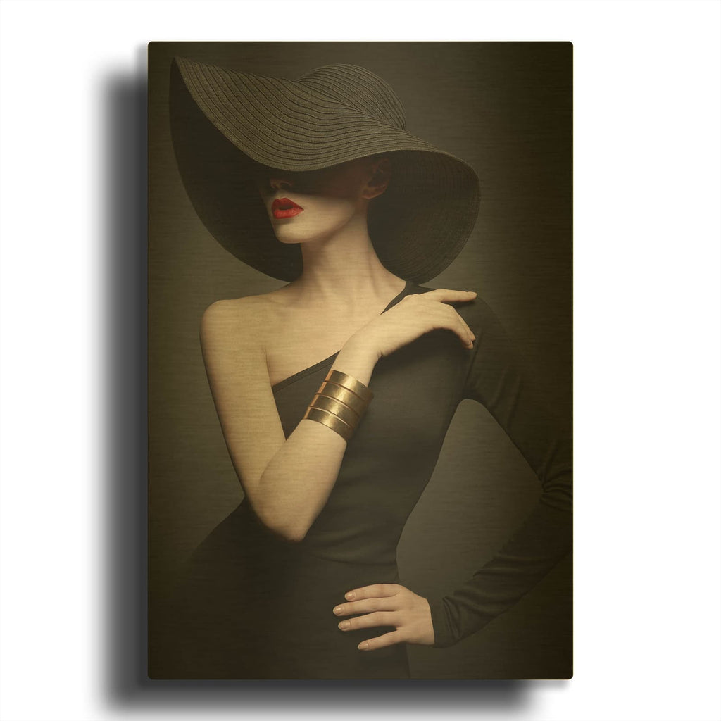 'Lady in Black' By Luxe Gold Metal Wall Art