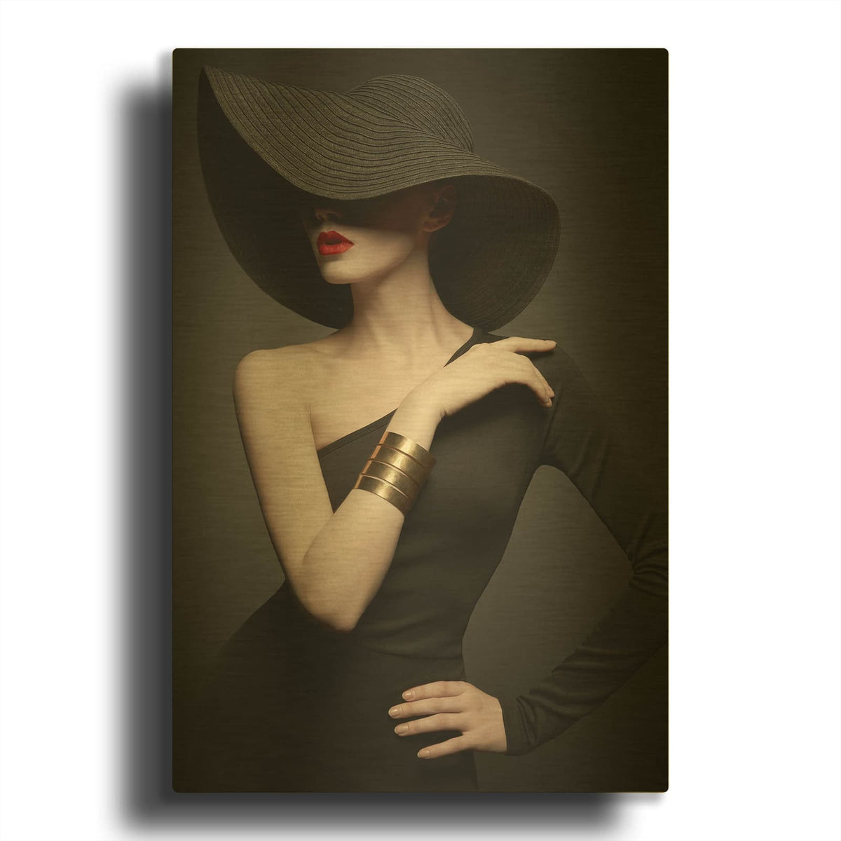 'Lady in Black' By Luxe Gold Metal Wall Art