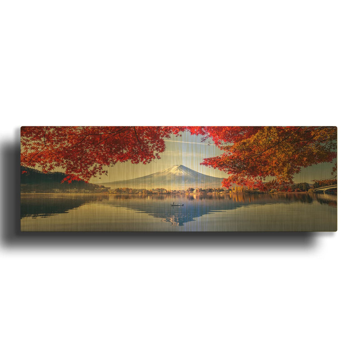 'Mountain Fuji Japan' By Luxe Gold Metal Wall Art