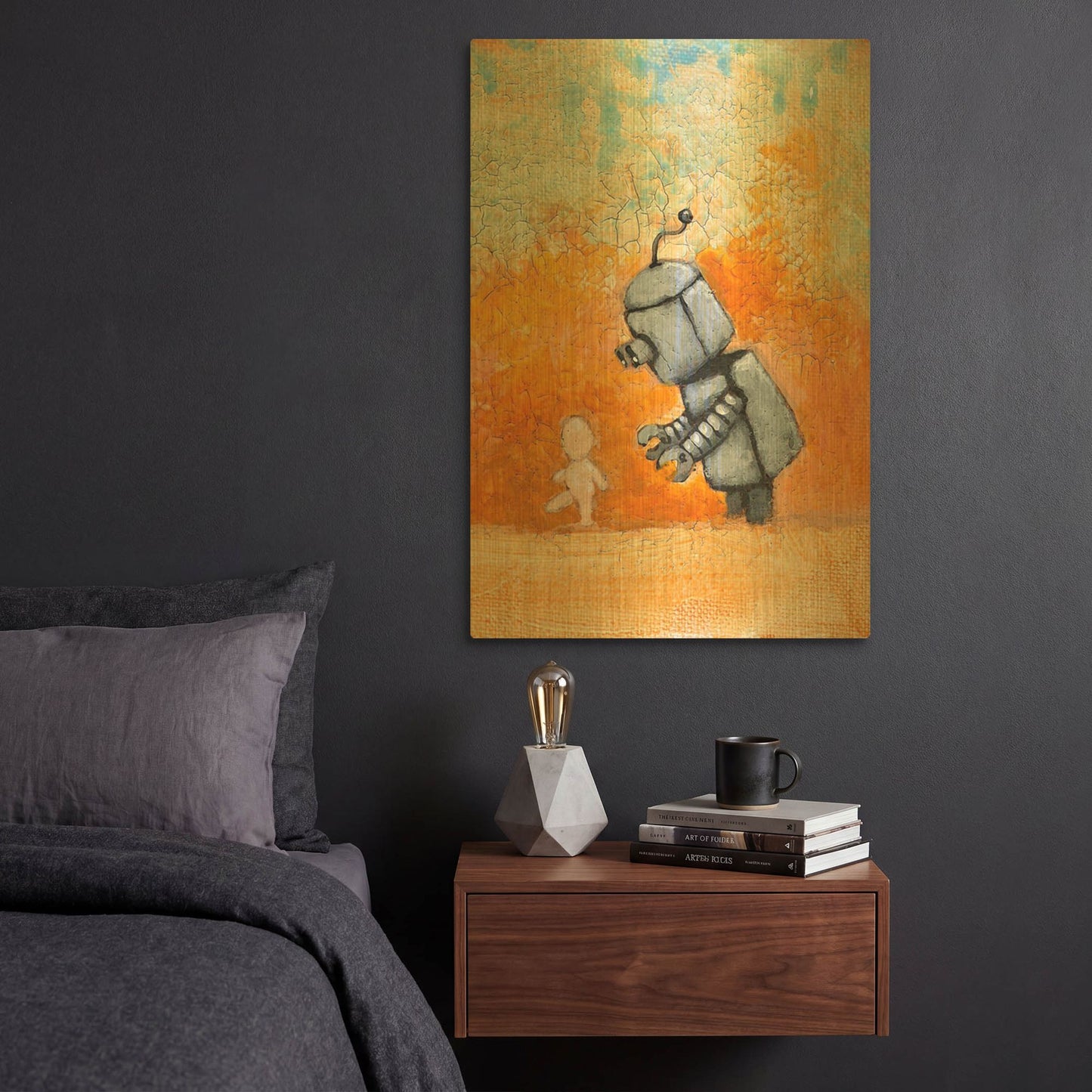 'Bot Baby' By Craig Snodgrass Gold Metal Wall Art
