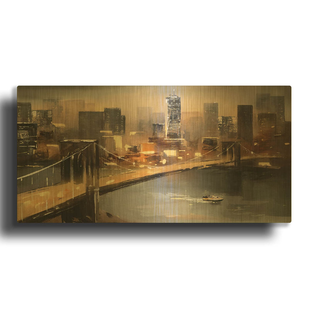 'New York by Lisima' By Luxe Gold Metal Wall Art