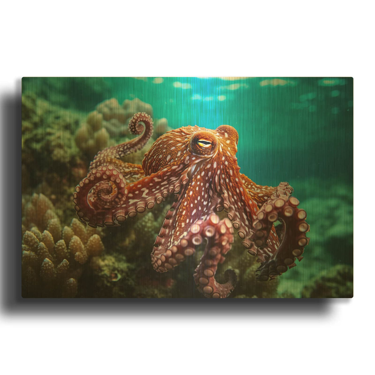 'Octopus at Sea' By Luxe Gold Metal Wall Art