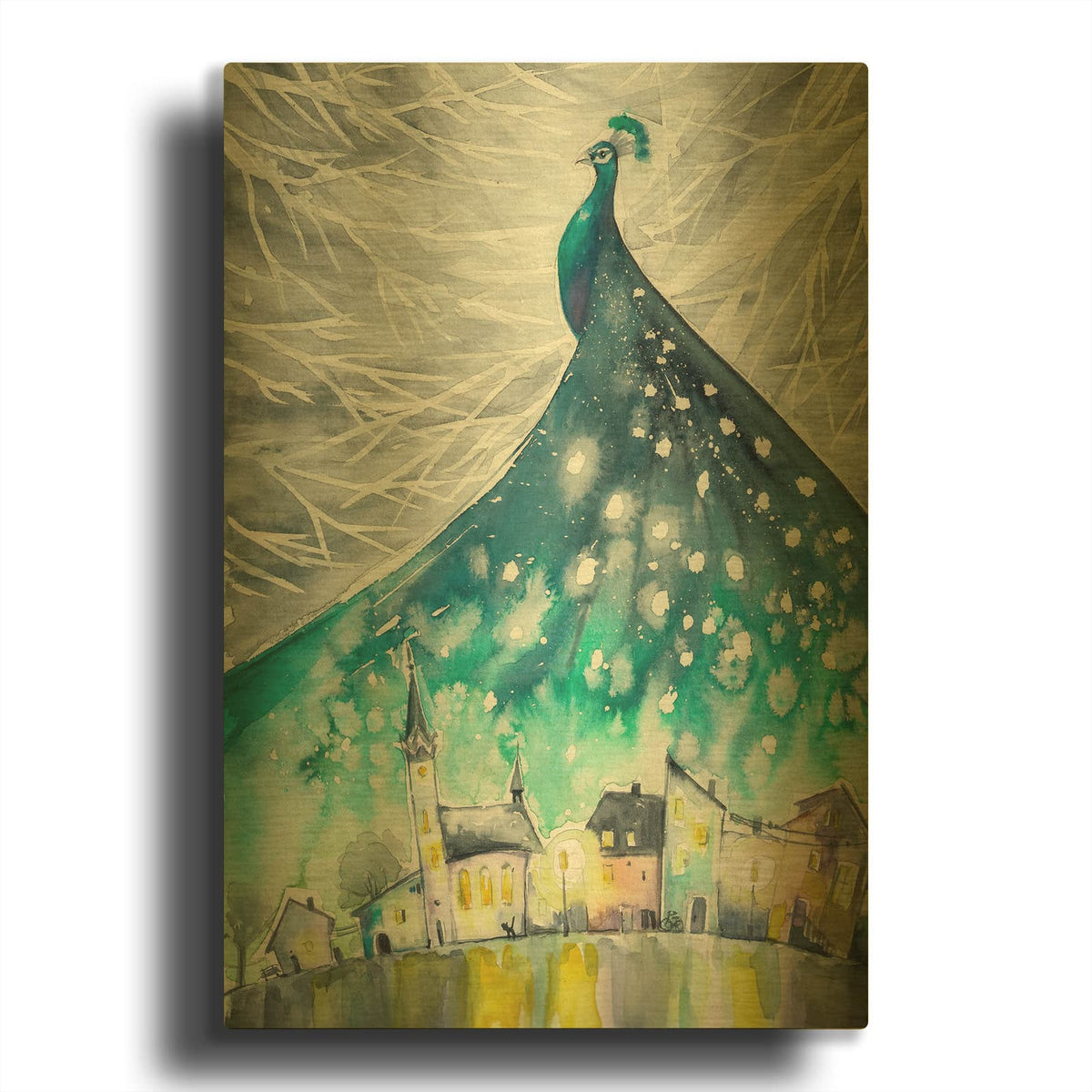 'Peacock' By Luxe Gold Metal Wall Art