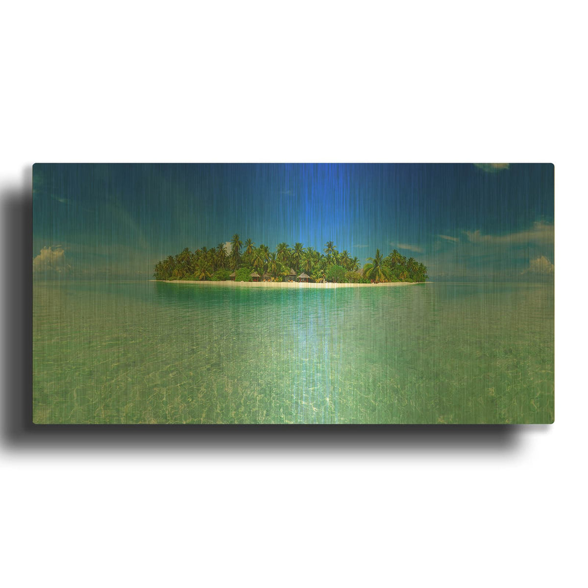 'Tropical Paradise Island' By Luxe Gold Metal Wall Art