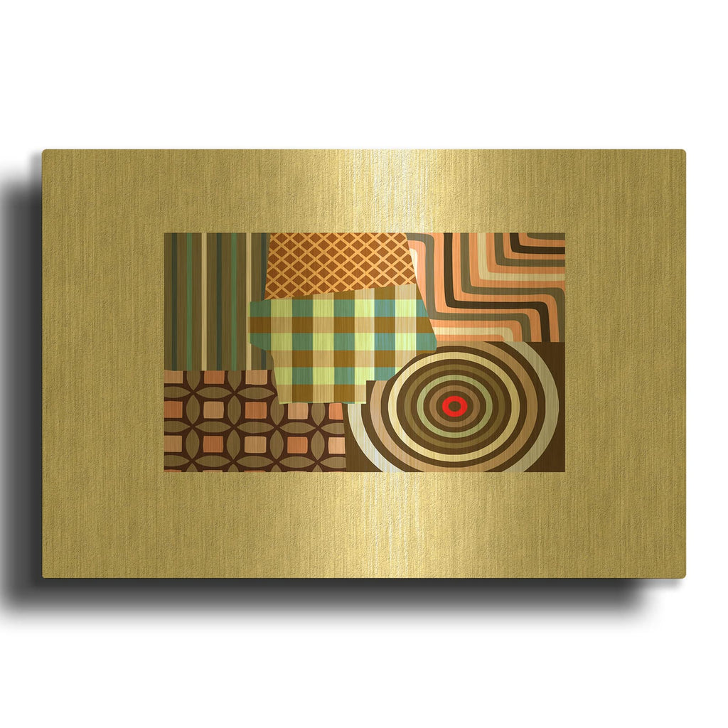 'Wyoming State Map' By Lanre Adefioyue Gold Metal Wall Art