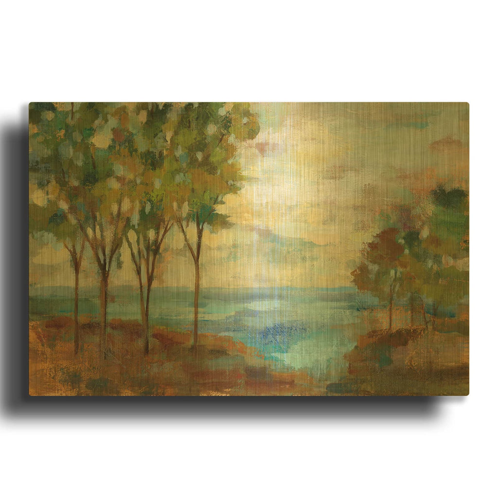 'View of the Lake' By Silvia Vassileva Gold Metal Wall Art
