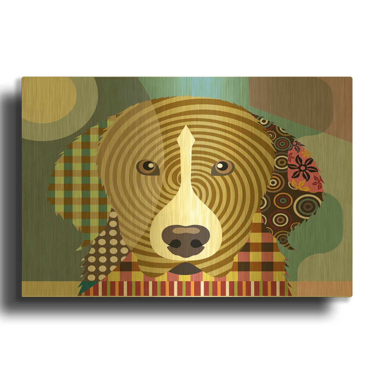 'Great Pyrenees' By Lanre Adefioyue Gold Metal Wall Art