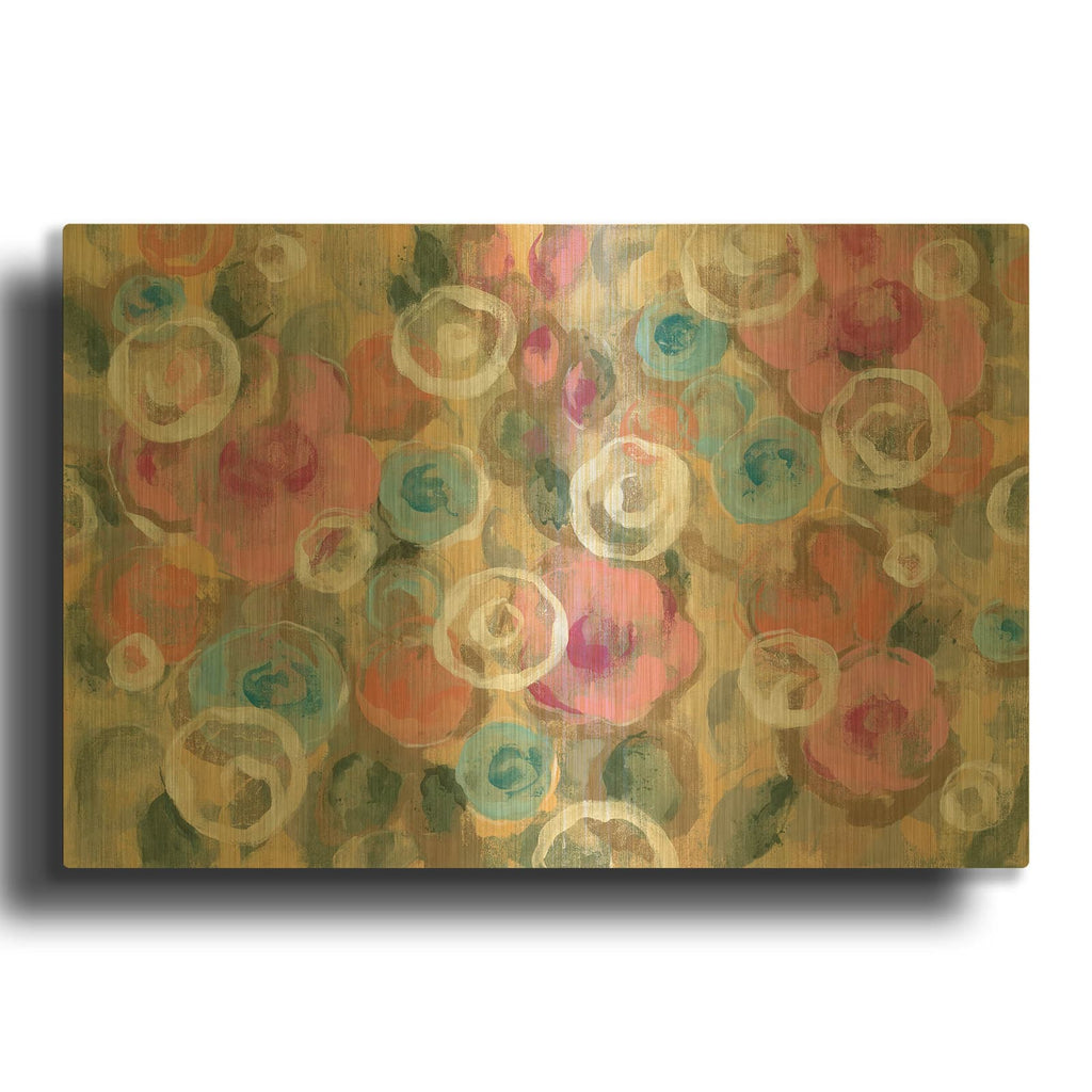 'Parisian Floral I' By Silvia Vassileva Gold Metal Wall Art