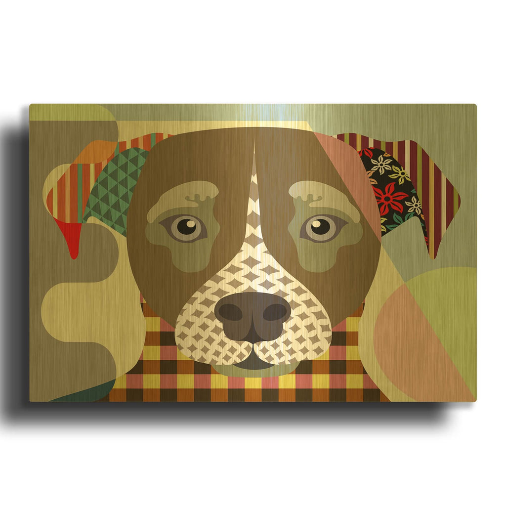 'Jack Russell' By Lanre Adefioyue Gold Metal Wall Art