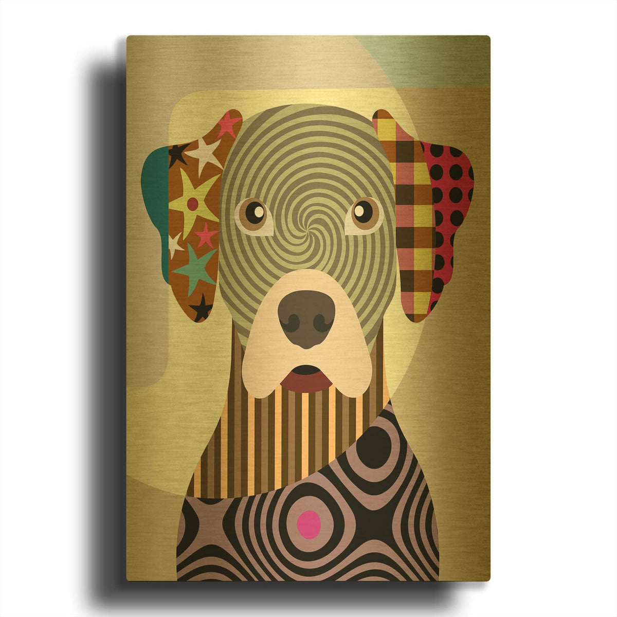'Rhodesian Ridgeback' By Lanre Adefioyue Gold Metal Wall Art