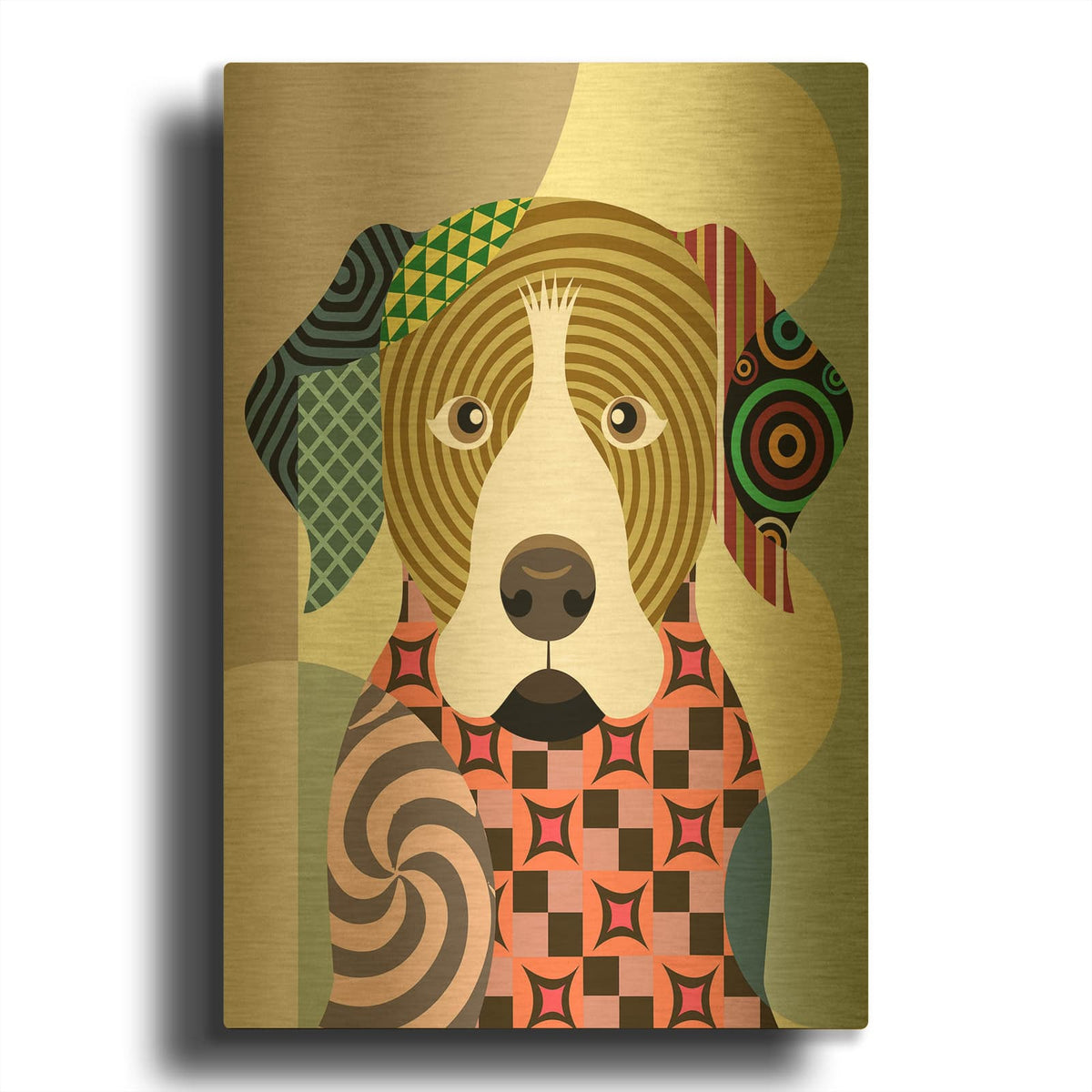 'Rottweiler' By Lanre Adefioyue Gold Metal Wall Art