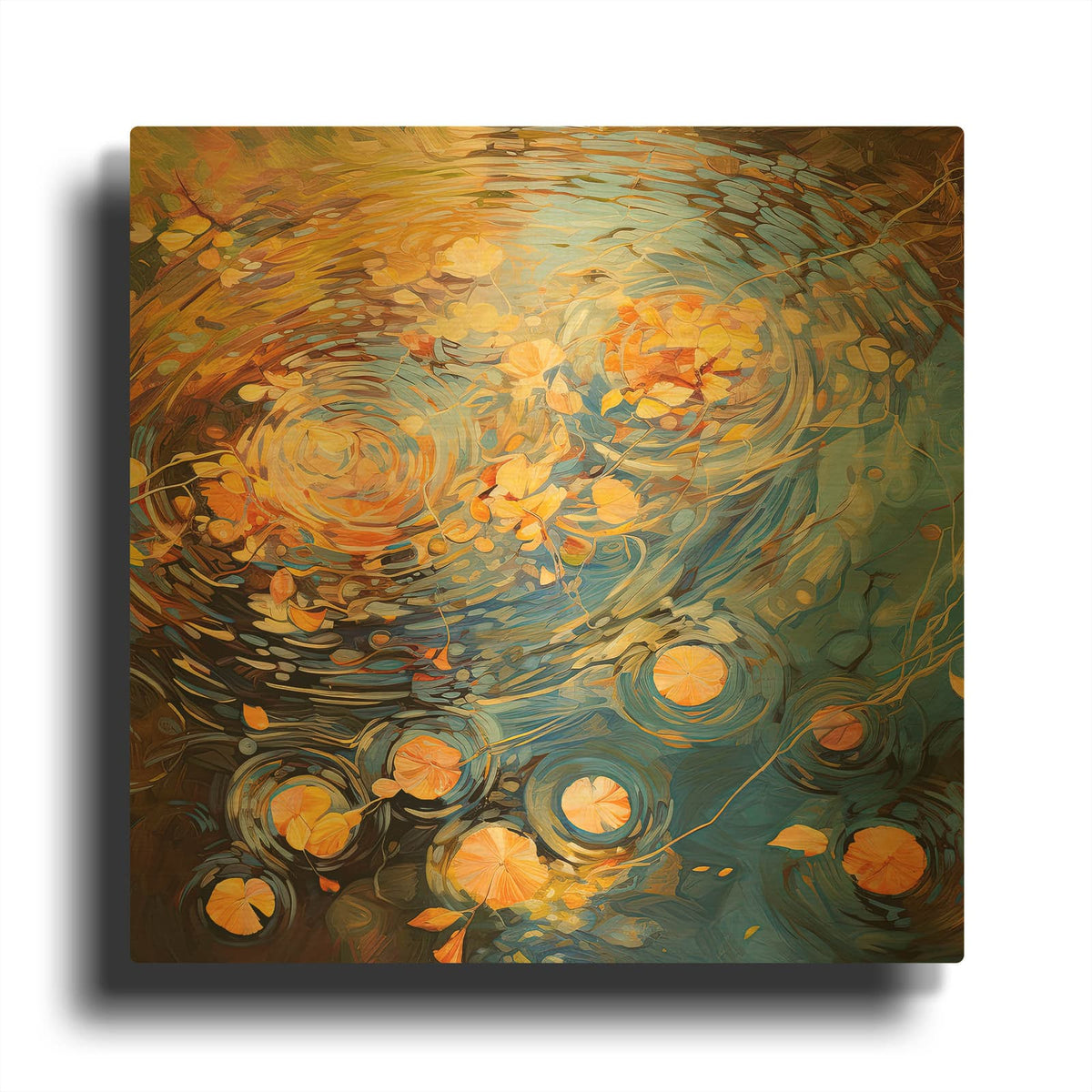 'Autumn Nostalgia 1 of 4' By Cameron Gray Gold Metal Wall Art