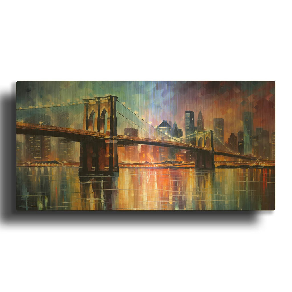 'Brooklyn Bridge' By Cameron Gray Gold Metal Wall Art