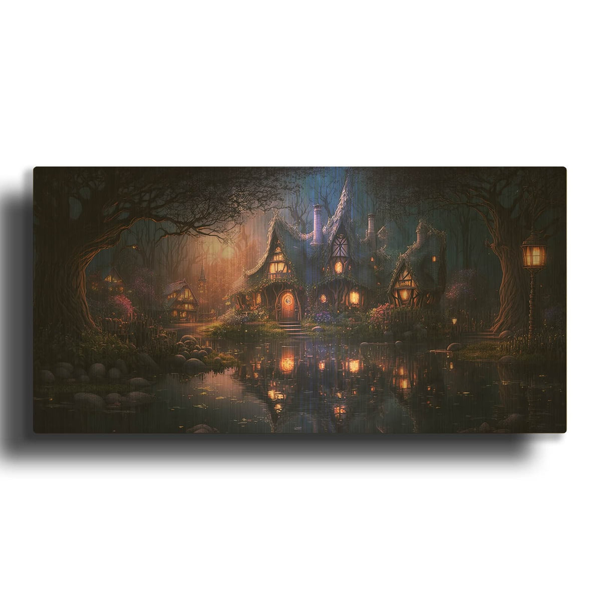 'Forest Village 1' By Cameron Gray Gold Metal Wall Art