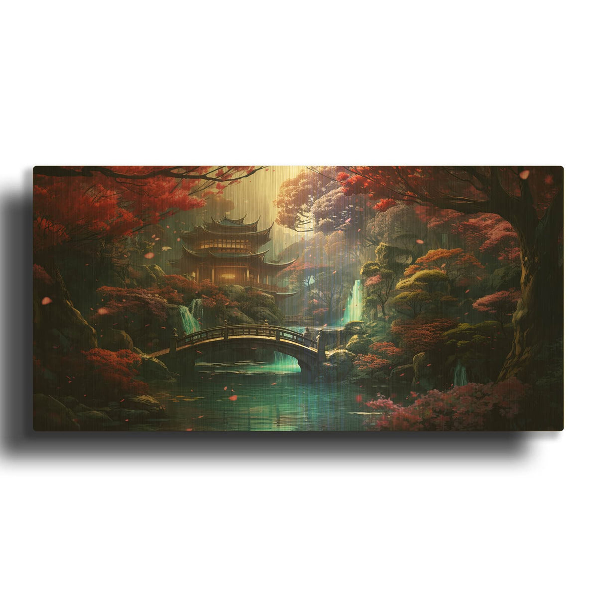 'Japanese Zen Forest' By Cameron Gray Gold Metal Wall Art