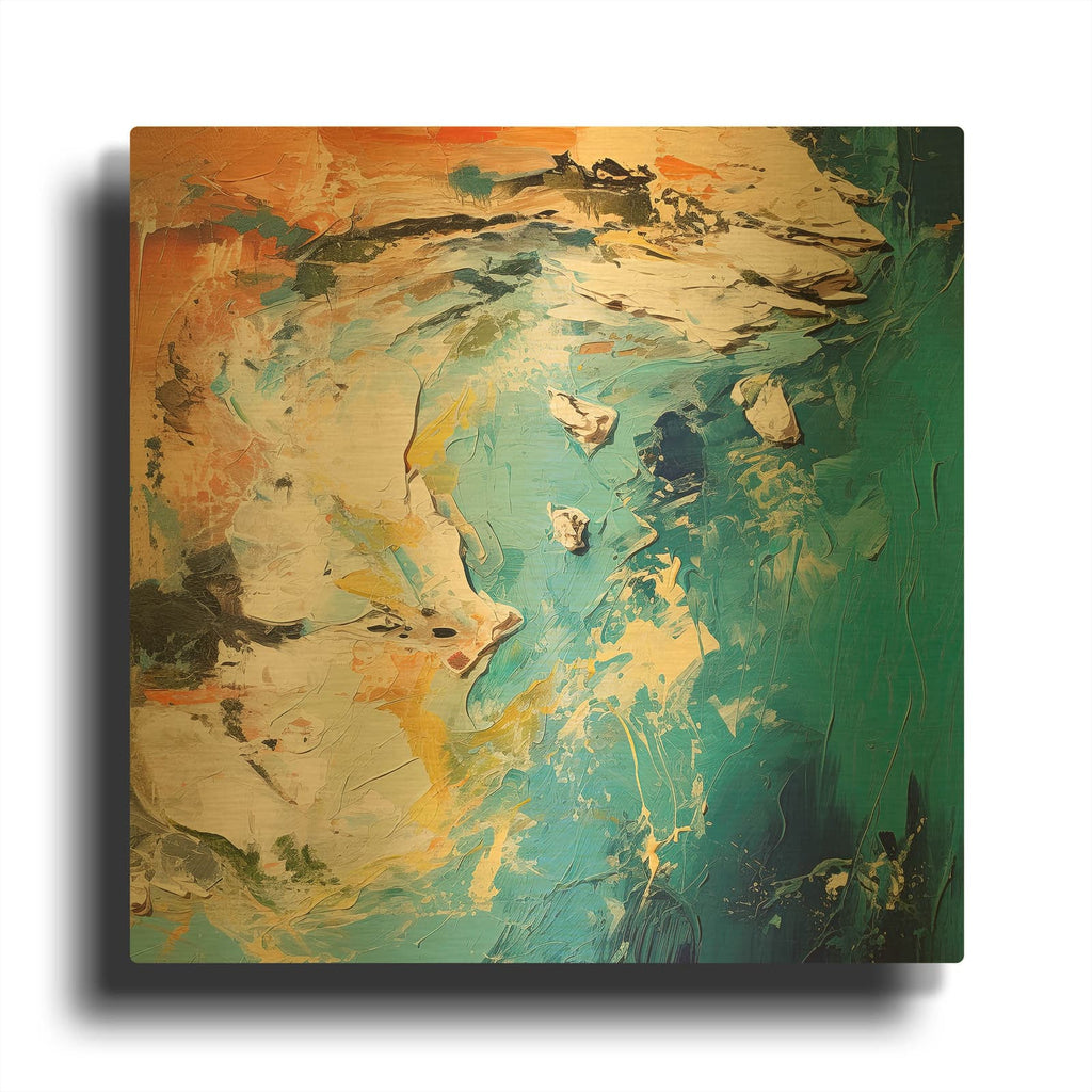 'Ocean Coastline 1 of 4' By Cameron Gray Gold Metal Wall Art