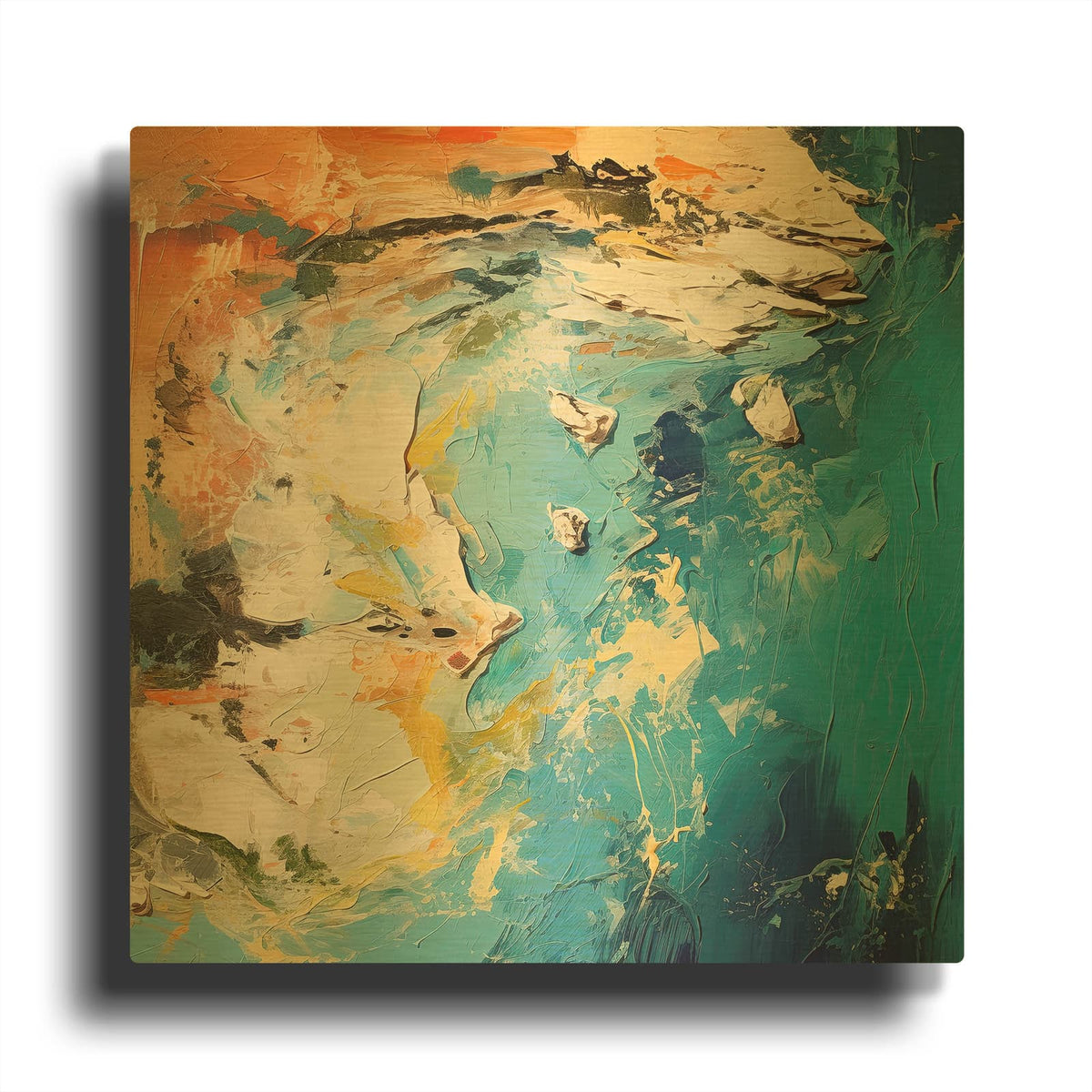 'Ocean Coastline 1 of 4' By Cameron Gray Gold Metal Wall Art