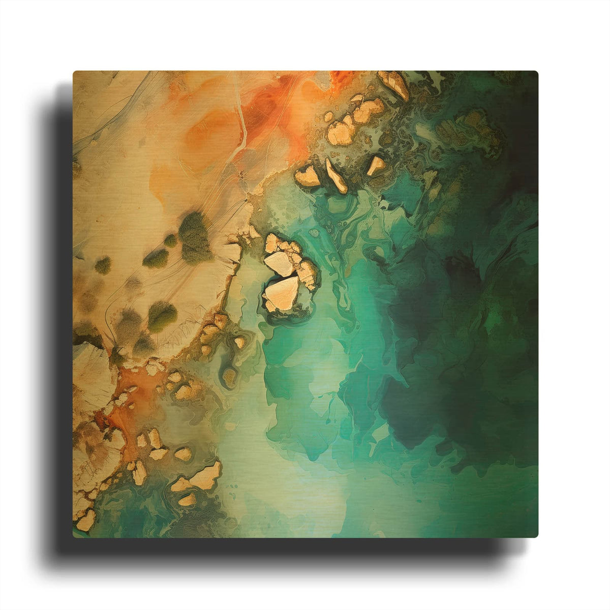 'Ocean Coastline 2 of 4' By Cameron Gray Gold Metal Wall Art