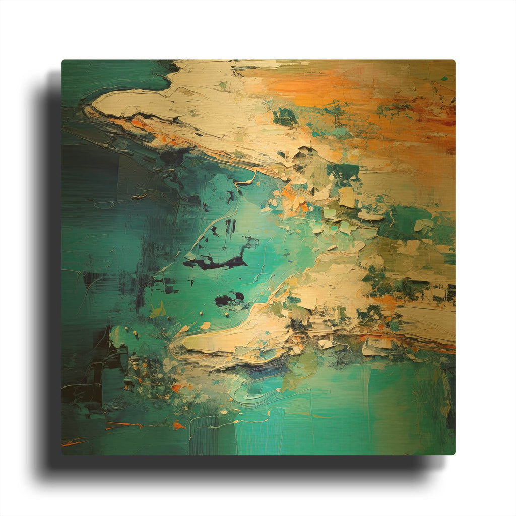 'Ocean Coastline 3 of 4' By Cameron Gray Gold Metal Wall Art