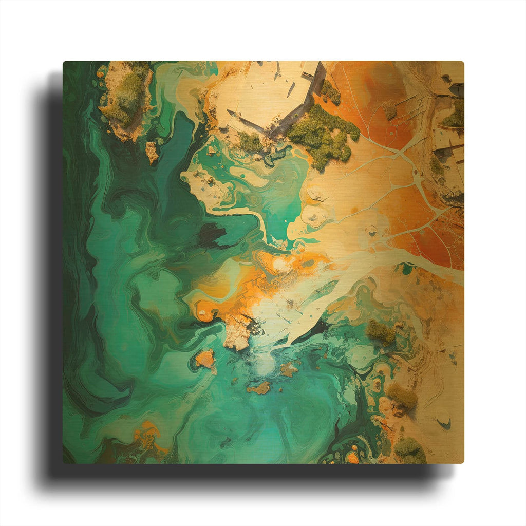 'Ocean Coastline 4 of 4' By Cameron Gray Gold Metal Wall Art