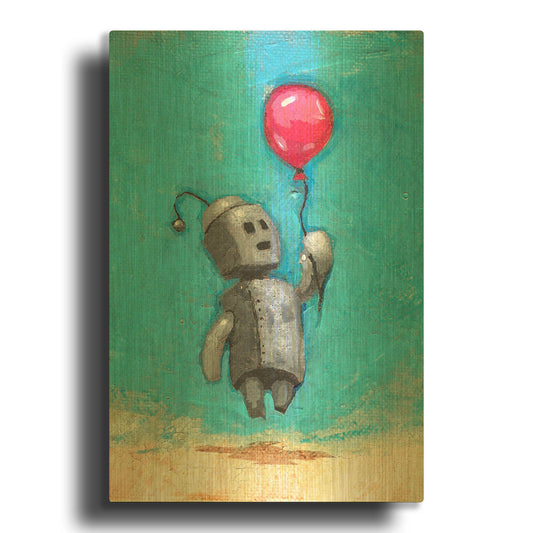 'Bot Balloon' By Craig Snodgrass Gold Metal Wall Art