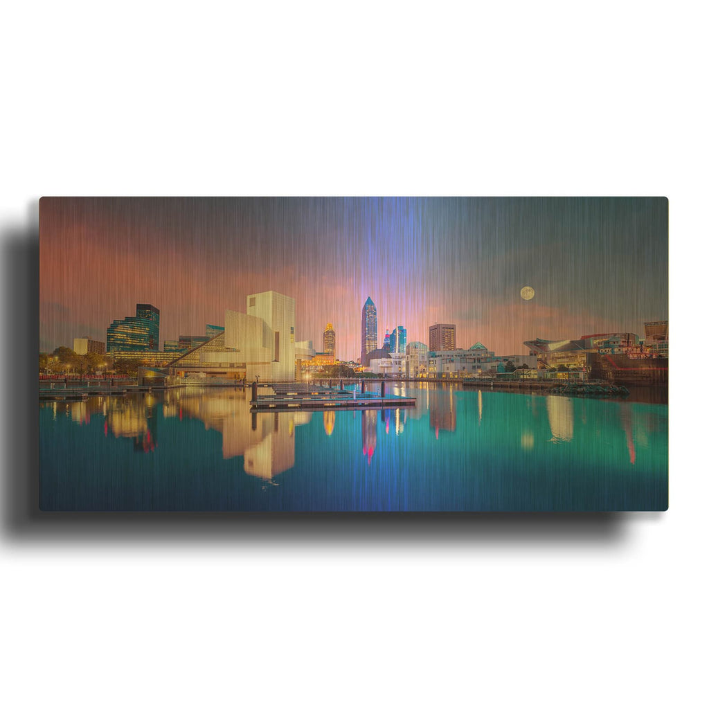 'Cleveland Skyline' By Luxe Gold Metal Wall Art