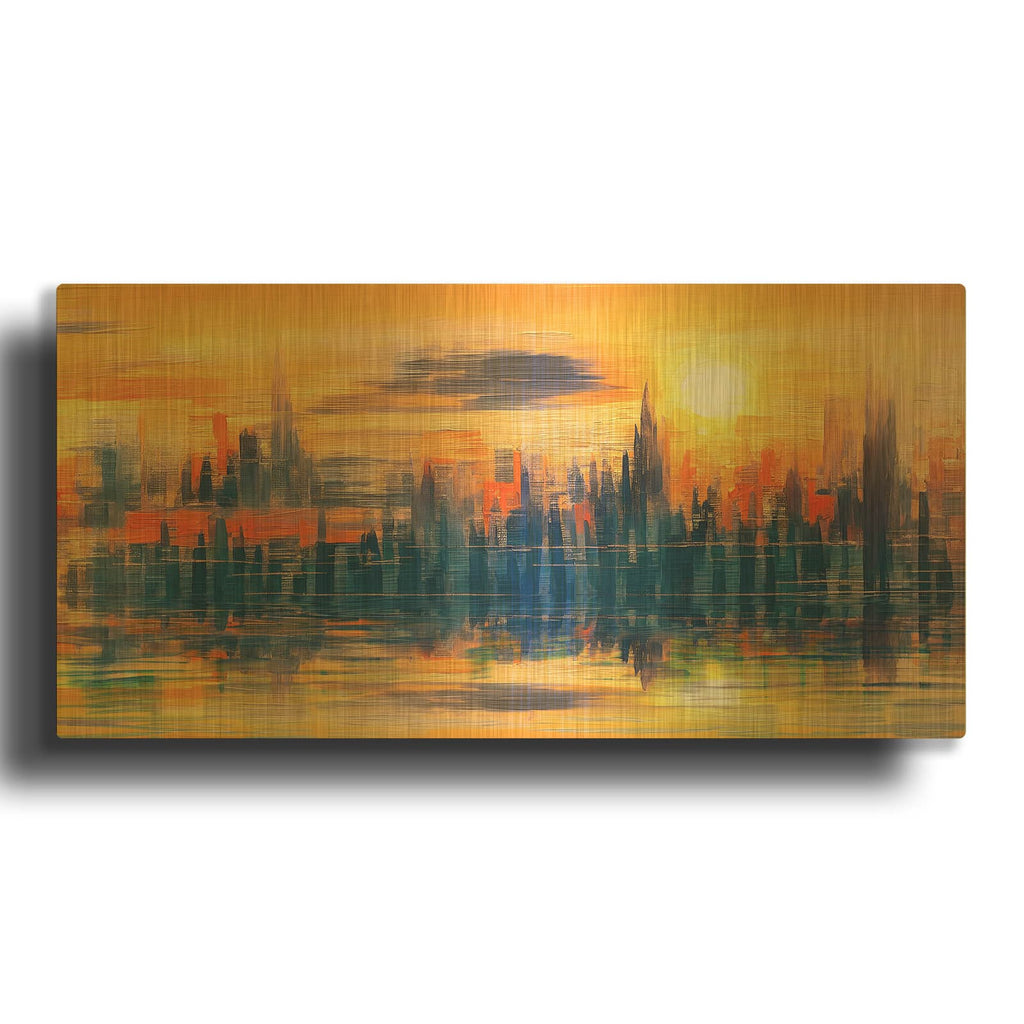 'Hazy Reflections' By Luxe Gold Metal Wall Art