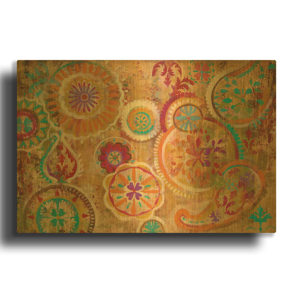 'Contemporary Paisley' By Silvia Vassileva Gold Metal Wall Art