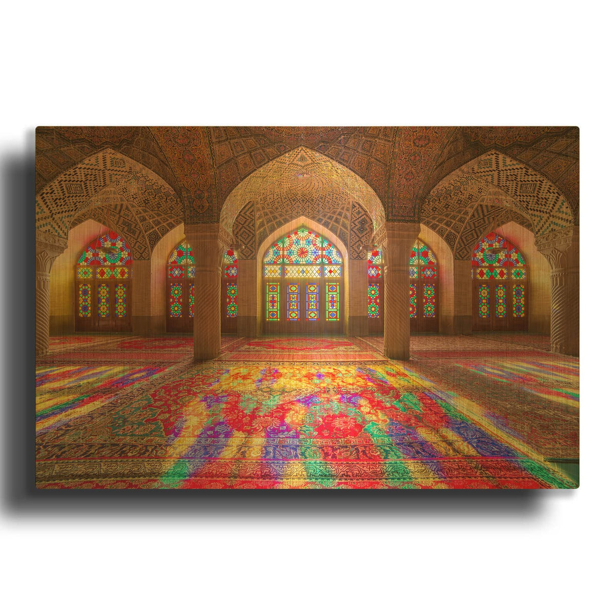 'Pink Mosque of Shiraz Iran' By Luxe Gold Metal Wall Art